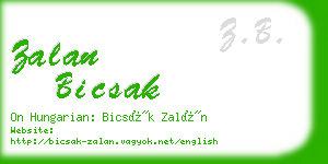 zalan bicsak business card